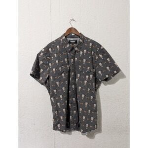 RocknRoll denim pearl snap shirt, mens, steer skull print, cowboy, western, 2xl